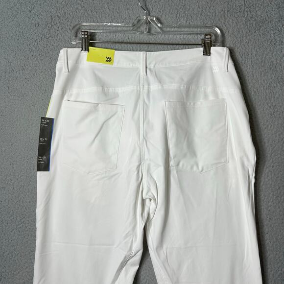 All In Motion Golf Pants Mens 38x32 White Slim Fit Stretch Wrinkle Resistant NEW - Picture 7 of 16